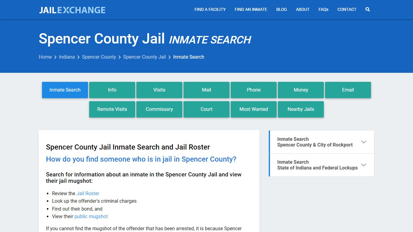Inmate Search: Roster & Mugshots - Spencer County Jail, IN